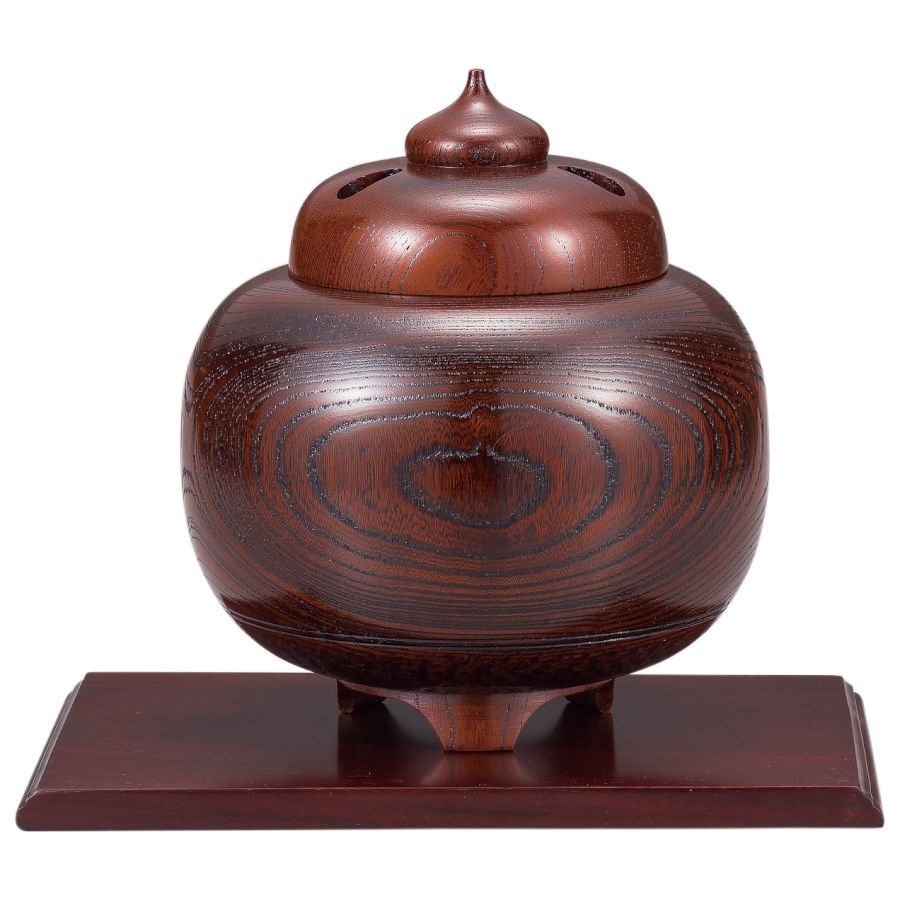 欅神代塗杢目沈金　福瓢一輪生　福田作美作　茶道具 欅神代塗杢目沈金 福瓢一輪生 福田作美作 茶道具